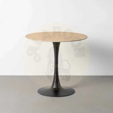 Mesa redonda travertino en piedra sinterizada con patas de hierro 80x80x75cm - Ixia - 616577IX - foto-secundaria-7