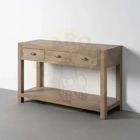 Consola de madera de pino acabado natural estilo cottage 135x45x80cm - Ixia - 616578IX - foto-secundaria-9