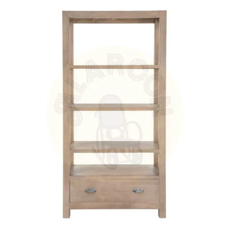 Estantería natural en madera de pino con cajón estilo cottage 90x40x180cm - Ixia - 616579IX - foto-secundaria-1