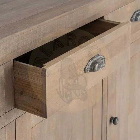Aparador natural en madera de pino estilo cottage 140x40x86.50cm - Ixia - 616580IX - foto-secundaria-4