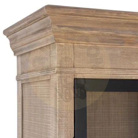 Vitrina estilo cottage natural y negra de madera de pino con puertas de cristal y detalles en metal 87x40x198cm - Ixia - 616581IX - foto-secundaria-3