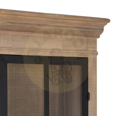 Vitrina estilo cottage natural y negra de madera de pino con puertas de cristal y detalles en metal 87x40x198cm - Ixia - 616581IX - foto-secundaria-7