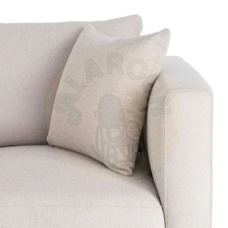 Sofá 2 plazas crema en tejido con estructura de madera y cojines desenfundables 165x96x86cm - Ixia - 616582IX - foto-secundaria-8