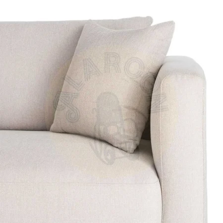 Sofá 3 plazas crema en tejido con estructura de madera cojines desenfundables patas de madera de caucho 210x96x86cm - Ixia - 616583IX - foto-secundaria-8