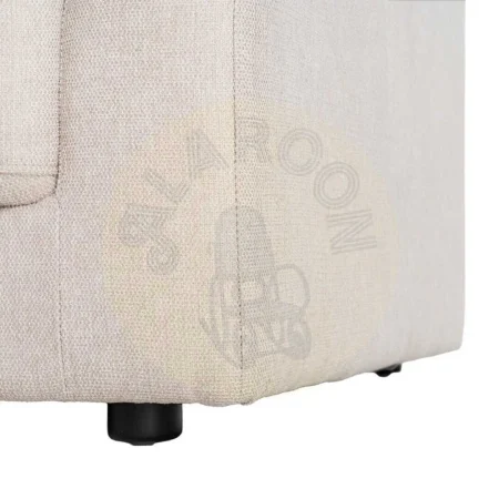 Sofá 3 plazas crema en tejido con estructura de madera cojines desenfundables patas de madera de caucho 210x96x86cm - Ixia - 616583IX - foto-secundaria-9
