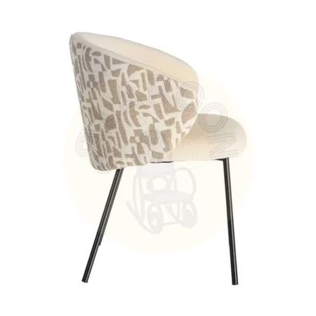 Silla tapizada estampado en tejido con estructura metálica 55.50x57x76cm - Ixia - 616584IX - foto-secundaria-3