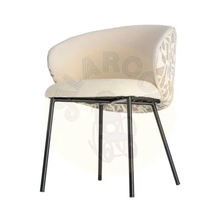 Silla tapizada estampado en tejido con estructura metálica 55.50x57x76cm - Ixia - 616584IX - foto-secundaria-5