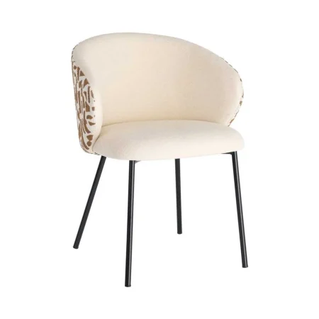Silla estampada en tejido con estructura metálica 56.50x56x74.50cm - Ixia - 616585IX - foto-blanco