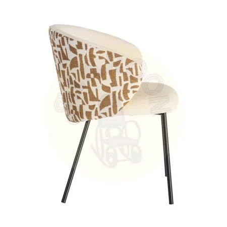 Silla estampada en tejido con estructura metálica 56.50x56x74.50cm - Ixia - 616585IX - foto-secundaria-3