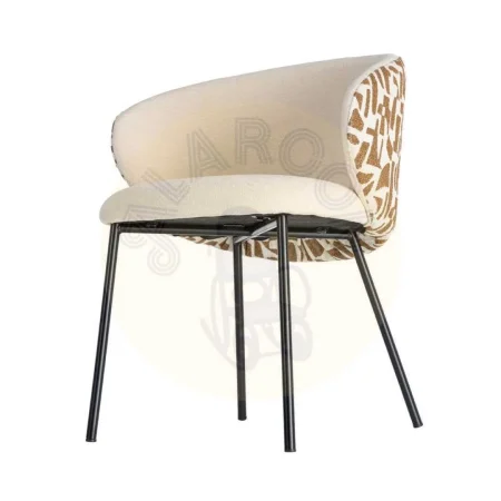 Silla estampada en tejido con estructura metálica 56.50x56x74.50cm - Ixia - 616585IX - foto-secundaria-5