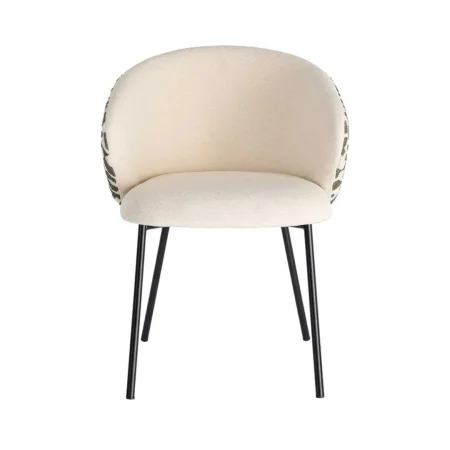 Silla estampada en tejido 100% poliéster con estructura metálica 56.50x56x74.50cm - Ixia - 616586IX - foto-blanco