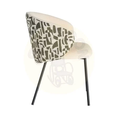 Silla estampada en tejido 100% poliéster con estructura metálica 56.50x56x74.50cm - Ixia - 616586IX - foto-secundaria-3
