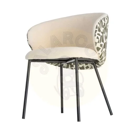 Silla estampada en tejido 100% poliéster con estructura metálica 56.50x56x74.50cm - Ixia - 616586IX - foto-secundaria-5