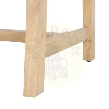 Escritorio en madera de mango color teka con cajón y pomo metálico negro 120x60x77cm - Ixia - 616587IX - foto-secundaria-2