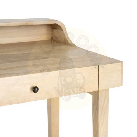 Escritorio en madera de mango tono teka con dos cajones y compartimentos abiertos 122x62x88cm - Ixia - 616588IX - foto-secundaria-1