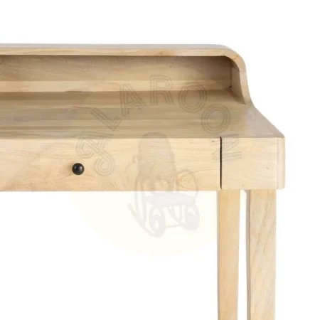 Escritorio en madera de mango tono teka con dos cajones y compartimentos abiertos 122x62x88cm - Ixia - 616588IX - foto-secundaria-3