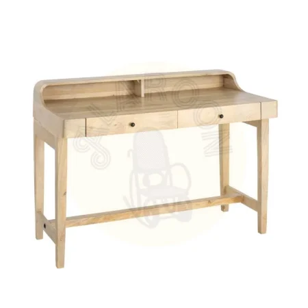 Escritorio en madera de mango tono teka con dos cajones y compartimentos abiertos 122x62x88cm - Ixia - 616588IX - foto-secundaria-7