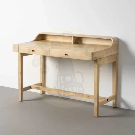 Escritorio en madera de mango tono teka con dos cajones y compartimentos abiertos 122x62x88cm - Ixia - 616588IX - foto-secundaria-8