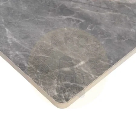 Tablero de mesa en piedra sinterizada imitación mármol Marquina alto brillo 70x70cm - Ixia - 616590IX - foto-secundaria-1