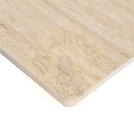 Tablero para mesa en piedra sinterizada efecto mármol travertino 80x80cm - Ixia - 616594IX - foto-secundaria-1