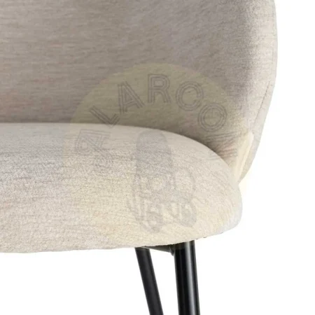 Silla beige en tejido 100% poliéster y estructura metálica para contract 56.50x56x74.50cm - Ixia - 616624IX - foto-secundaria-1