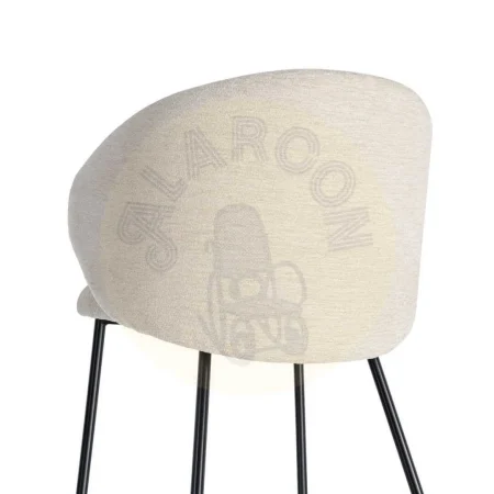 Silla beige en tejido 100% poliéster y estructura metálica para contract 56.50x56x74.50cm - Ixia - 616624IX - foto-secundaria-2