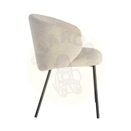 Silla beige en tejido 100% poliéster y estructura metálica para contract 56.50x56x74.50cm - Ixia - 616624IX - foto-secundaria-3