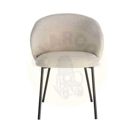 Silla beige en tejido 100% poliéster y estructura metálica para contract 56.50x56x74.50cm - Ixia - 616624IX - foto-secundaria-6
