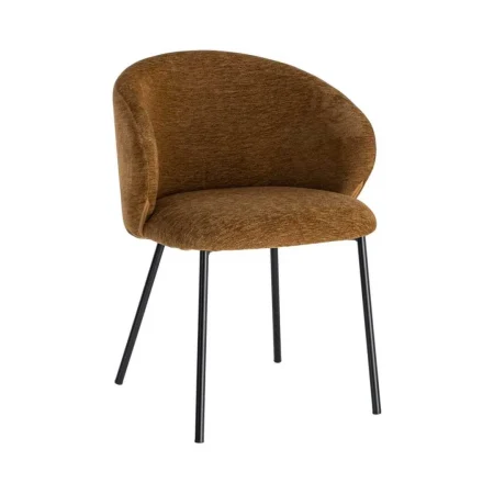 Silla contract marrón en tejido y metal 56.50x56x74.50cm - Ixia - 616625IX - foto-blanco