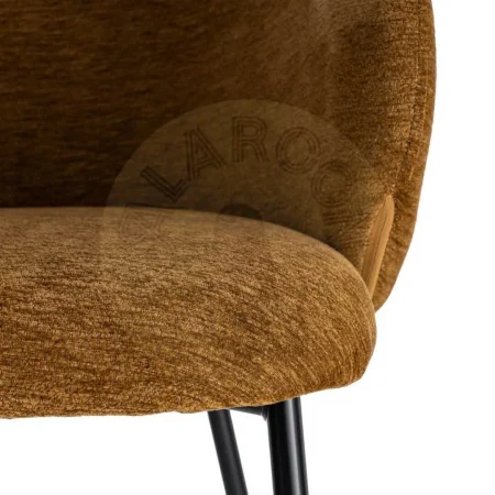 Silla contract marrón en tejido y metal 56.50x56x74.50cm - Ixia - 616625IX - foto-secundaria-1