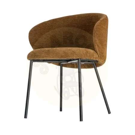 Silla contract marrón en tejido y metal 56.50x56x74.50cm - Ixia - 616625IX - foto-secundaria-5