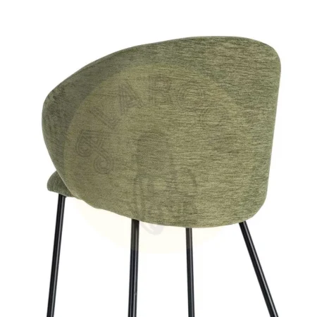 Silla verde tapizada en tejido 100% poliéster con estructura metálica y reposabrazos 56.50x56x74.50cm - Ixia - 616626IX - foto-secundaria-1