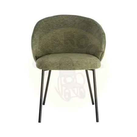 Silla verde tapizada en tejido 100% poliéster con estructura metálica y reposabrazos 56.50x56x74.50cm - Ixia - 616626IX - foto-secundaria-5