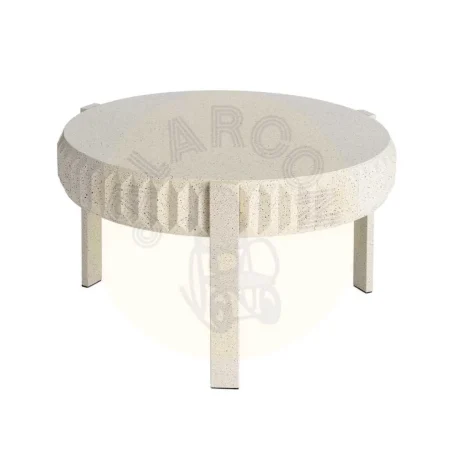 Mesa de centro blanca en metal con acabado terrazo 79x79x45cm - Ixia - 616757IX - foto-secundaria-3
