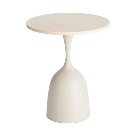 Mesita blanca en metal y mármol 50x50x58cm - Ixia - 616760IX - foto-blanco