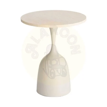 Mesita blanca en metal y mármol 50x50x58cm - Ixia - 616760IX - foto-secundaria-5