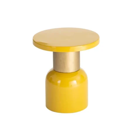 Mesita auxiliar mostaza de metal 40x40x43.50cm - Ixia - 616770IX - foto-blanco