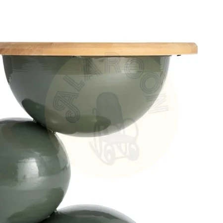 Mesita verde en madera de caucho y metal 41x41x46.50cm - Ixia - 616774IX - foto-secundaria-2