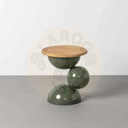 Mesita verde en madera de caucho y metal 41x41x46.50cm - Ixia - 616774IX - foto-secundaria-5