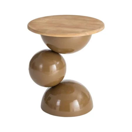Mesita marrón madera y metal 49.50x49.50x58.50cm - Ixia - 616775IX - foto-blanco