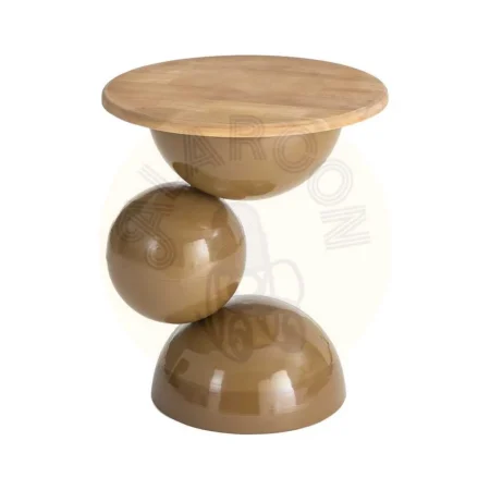 Mesita marrón madera y metal 49.50x49.50x58.50cm - Ixia - 616775IX - foto-secundaria-4
