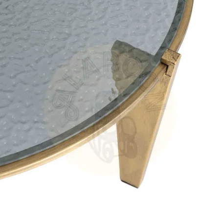 Mesa de centro oro viejo cristal templado y estructura metálica 79x79x37.50cm - Ixia - 616776IX - foto-secundaria-1