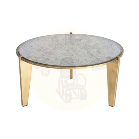 Mesa de centro oro viejo cristal templado y estructura metálica 79x79x37.50cm - Ixia - 616776IX - foto-secundaria-4