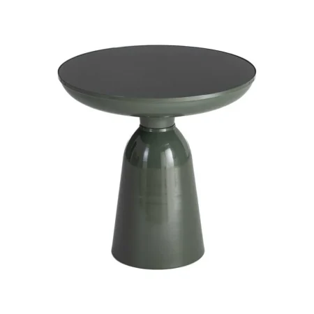 Mesita auxiliar verde de cristal templado y hierro 50x50x50.50cm - Ixia - 616777IX - foto-blanco
