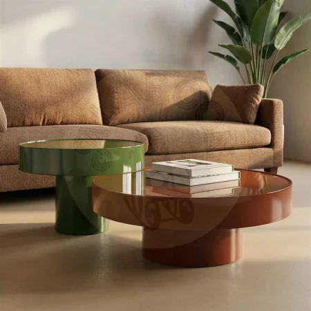 Mesita verde con cristal templado y estructura de hierro 60x60x46cm - Ixia - 616779IX - foto-secundaria-5