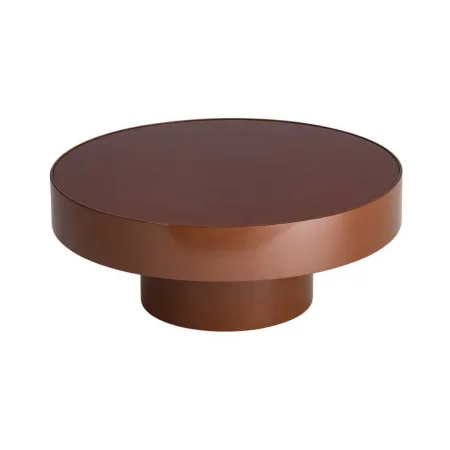 Mesa centro teja en cristal templado y metal 80x80x32.50cm - Ixia - 616780IX - foto-blanco
