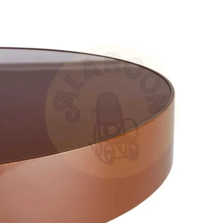 Mesa centro teja en cristal templado y metal 80x80x32.50cm - Ixia - 616780IX - foto-secundaria-1