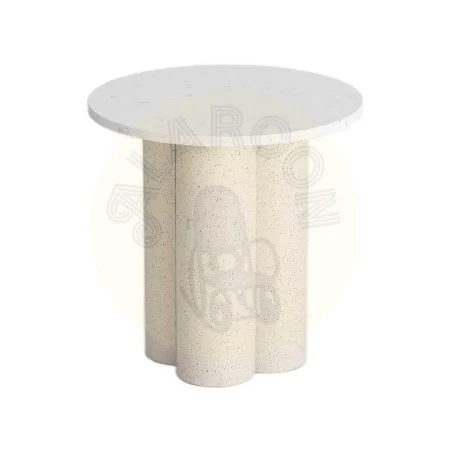 Mesita blanca en metal y mármol 50x50x50cm - Ixia - 616785IX - foto-secundaria-4