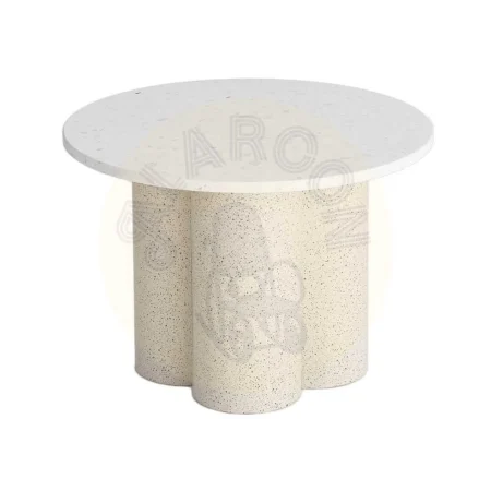 Mesa de centro blanca en metal y mármol 60x60x42cm - Ixia - 616786IX - foto-secundaria-4