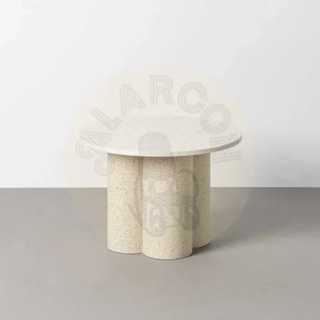 Mesa de centro blanca en metal y mármol 60x60x42cm - Ixia - 616786IX - foto-secundaria-5